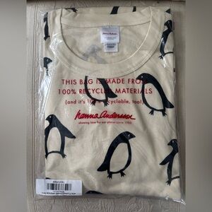 Hanna Andersson Cream Shirt with Black Penguin Design